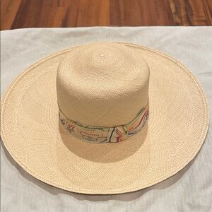 Hermes Straw Hat with Colorful Band